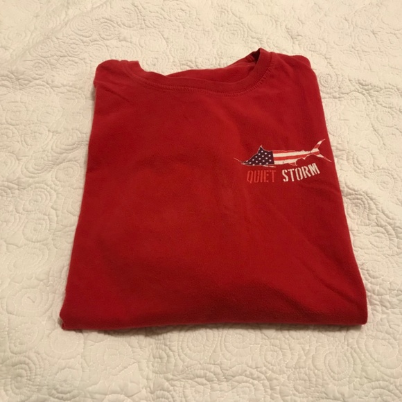 Red unisex Quiet Storm, Ocean City, MD short-sleeved t-shirt with flag fish (3X) - Picture 10 of 10